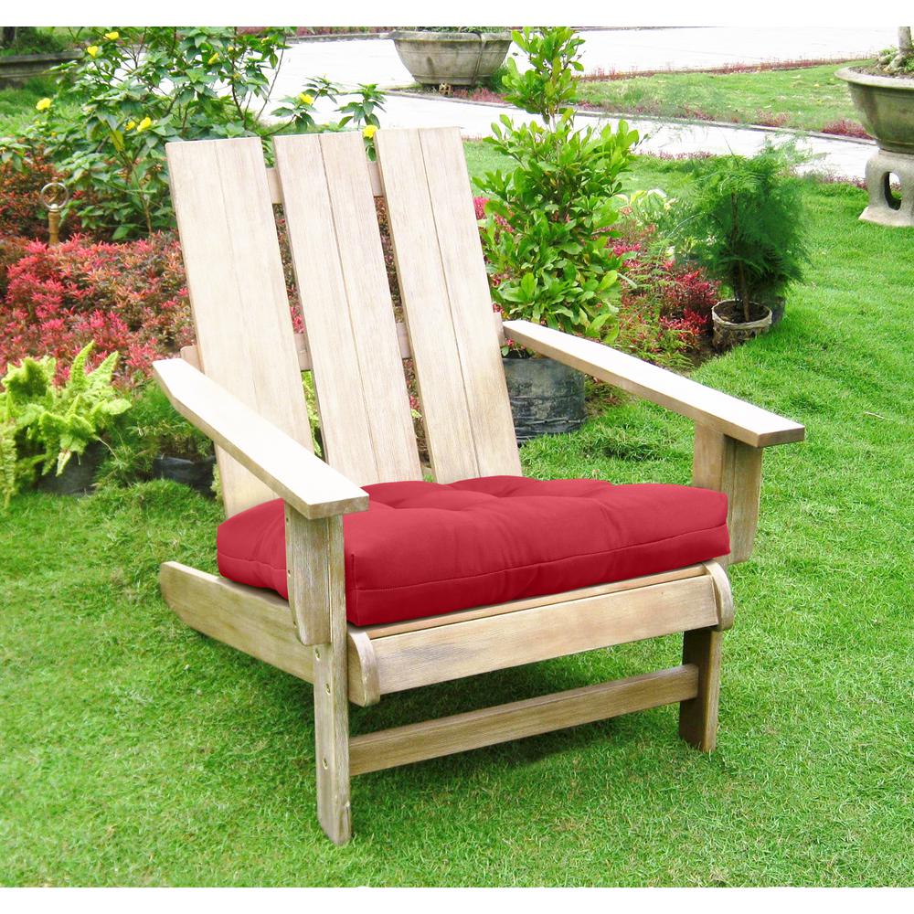 Ruby Red Outdoor Adirondack Cushion 20 x 20 in Solid Red. Picture 1