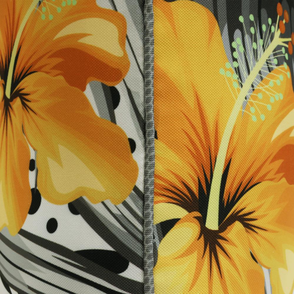 Sunny Citrus Outdoor Large Tropical Flowers Printed Pillow 24 x 24 in White. Picture 3