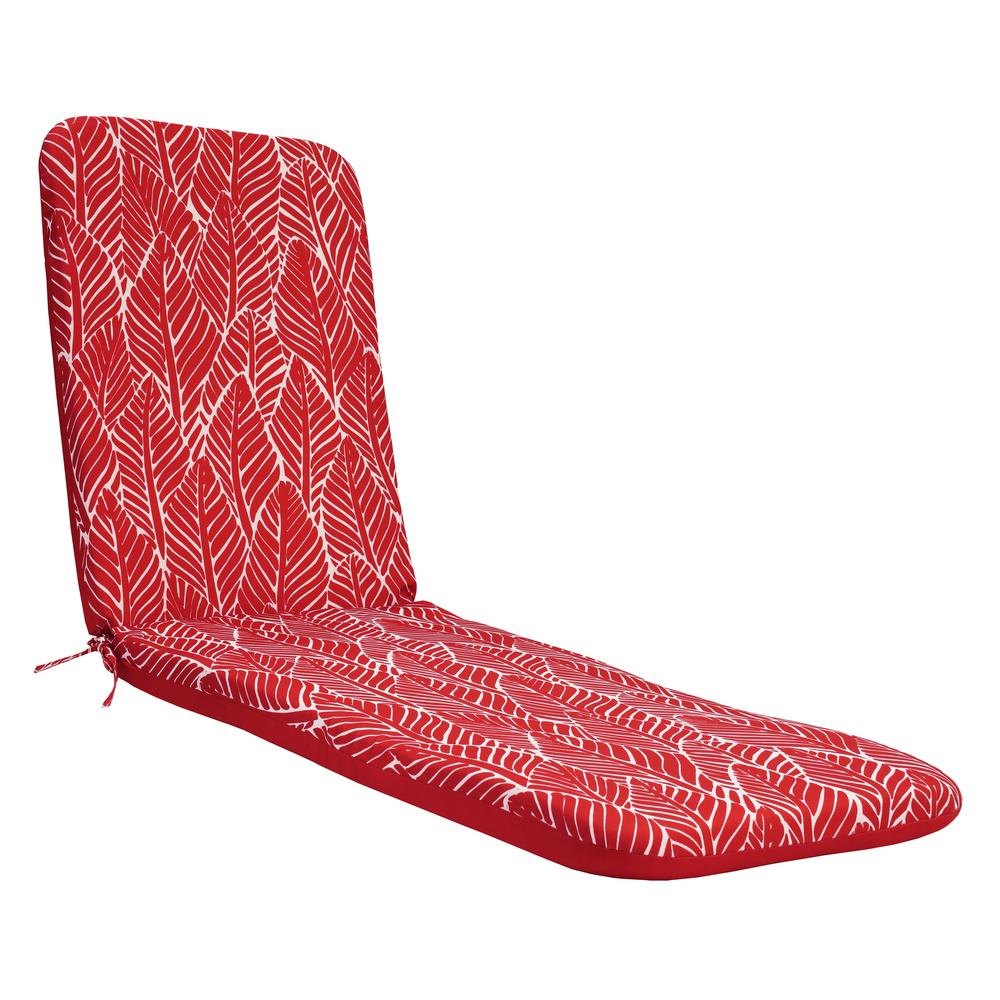 Ruby Red Feather Print Lounger Cushion 22 x 73 in Red. Picture 2