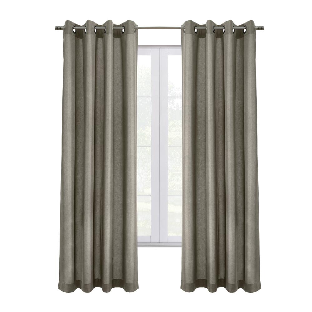 Edison Blackout Grommet Curtain Panel 52 x 108 in Light Grey. Picture 1