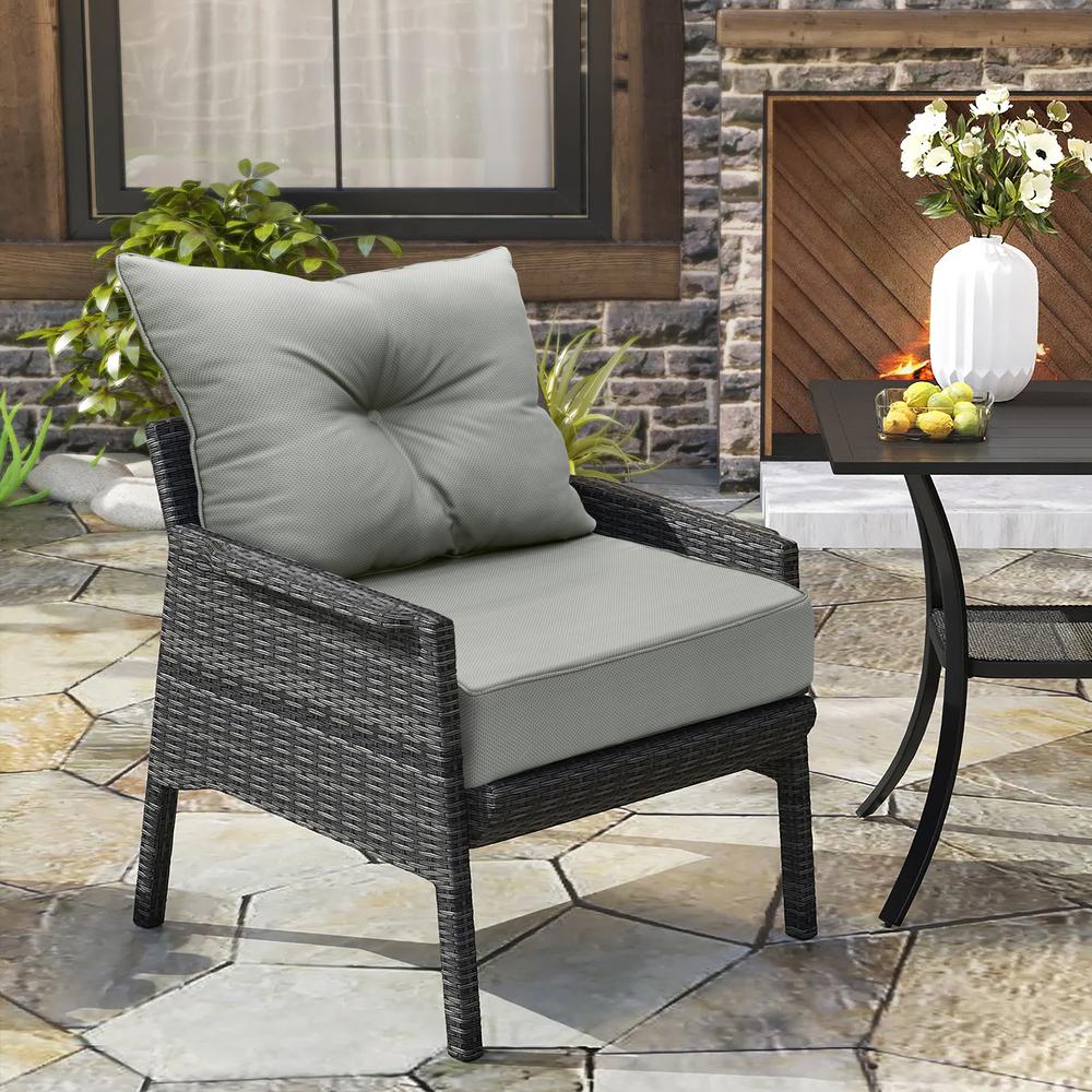 Sunny Citrus Outdoor Texture Printed Deep Seat Cushion 24 x 24 in Grey. Picture 5