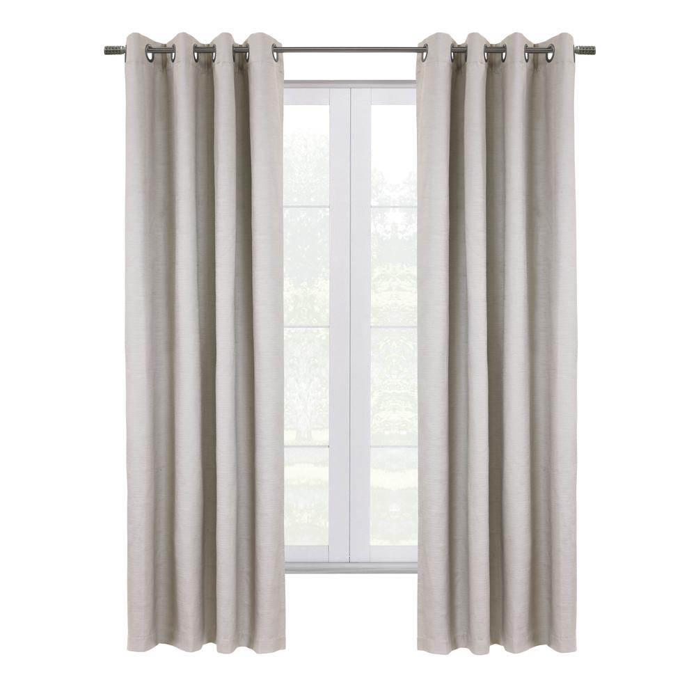 Shadow Blackout Grommet Curtain Panel 52 x 108 in Off-white. Picture 1