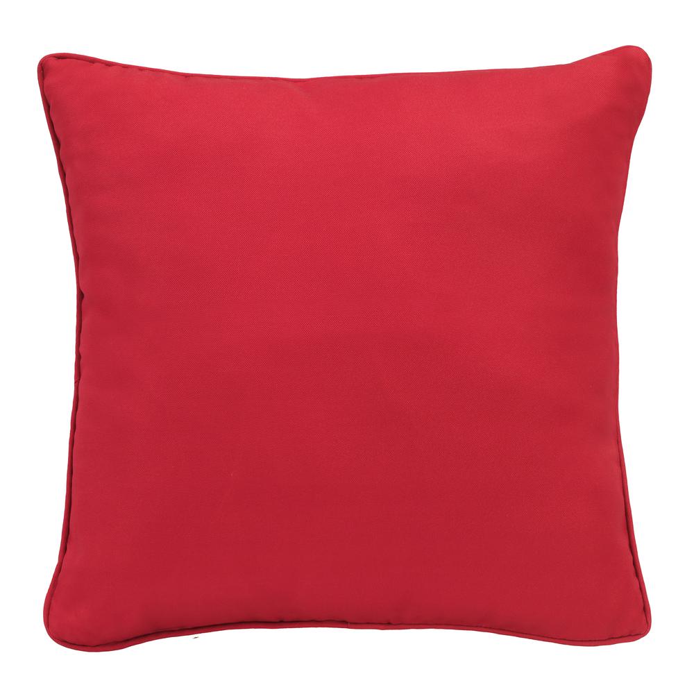 Ruby Red Large Outdoor Decorative Pillow 24 x 24 in Red. Picture 3