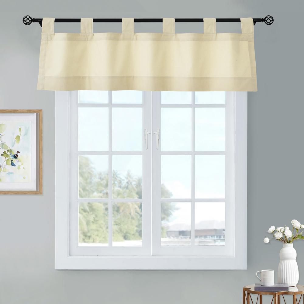 Weathermate Tab Top Valance 40 x 15 in Natural. Picture 1