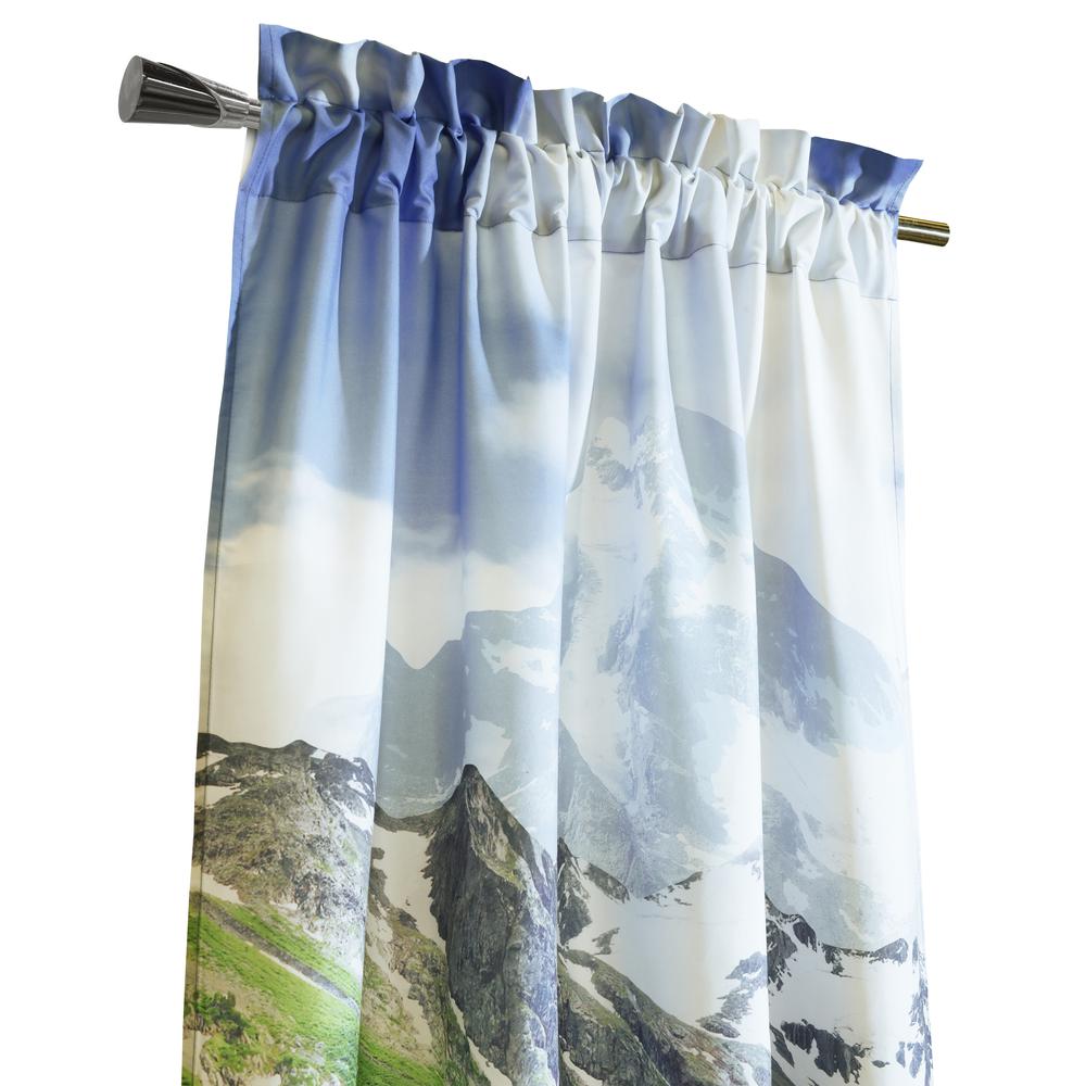 Photo Real Landscape Light Filtering Pole Top Curtain Panel Pair each 37 x 84. Picture 4