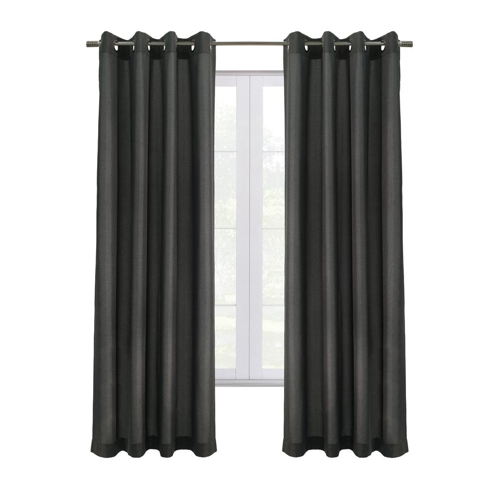 Edison Blackout Grommet Curtain Panel 52 x 108 in Charcoal. Picture 1