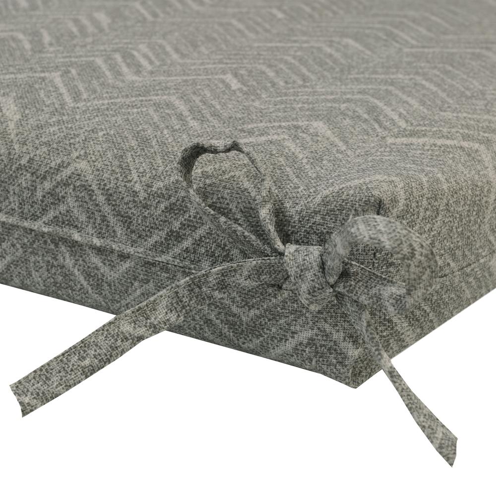 Fifty Shades of Grey Outdoor Chevron Print Seat Cushion 18 x 19 in Grey. Picture 4