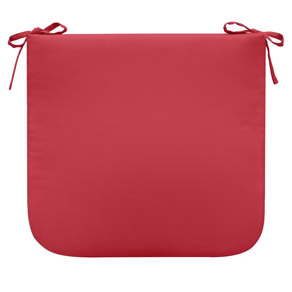 Ruby Red Outdoor Seat Cushion 18 x 19 in Solid Red. Picture 3