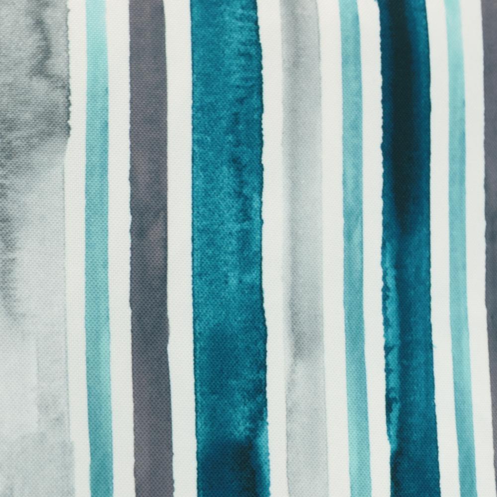 Aqua Striped Print Outdoor Decorative Pillow 18 x 18 in Multi. Picture 2