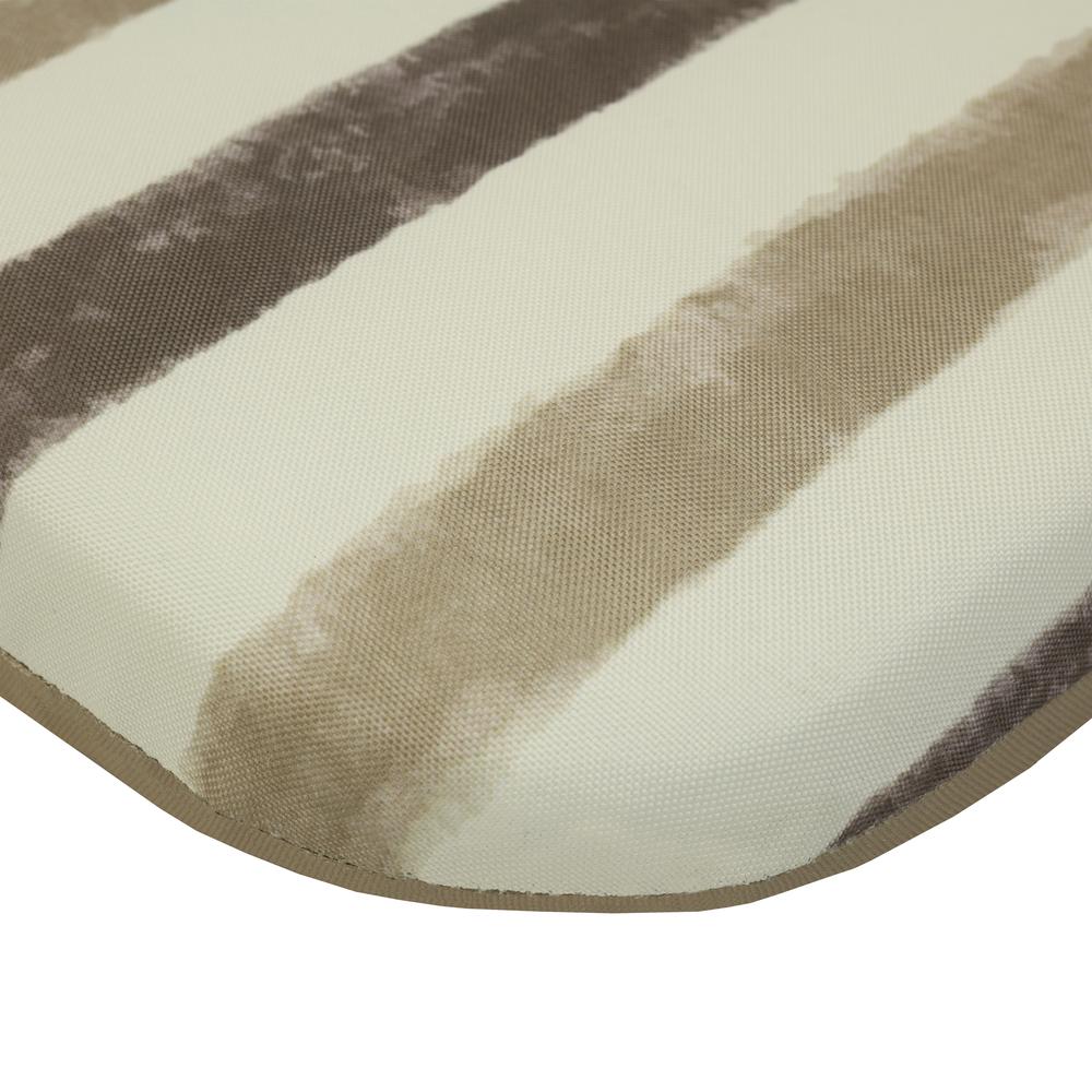 Nature Outdoor Stripe Printed High Back Cushion 22 x 44 in Taupe. Picture 2