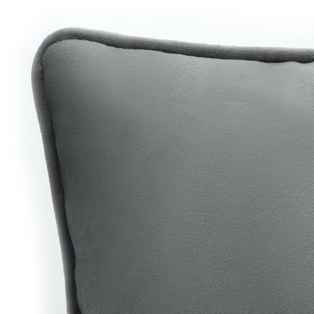 Seren Velvet Decorative Pillow 20 x 20 in Charcoal. Picture 4