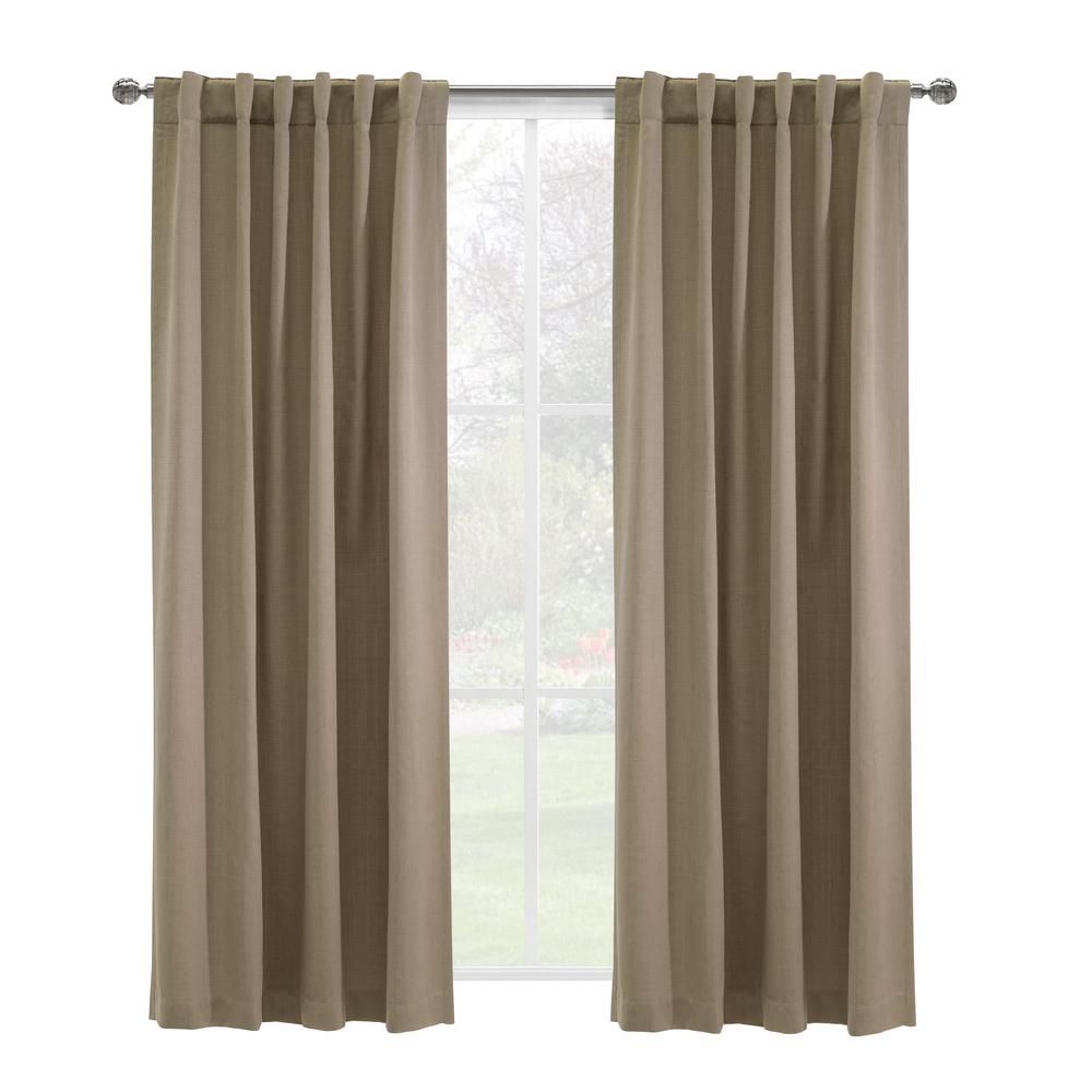 Mulberry Light Filtering Dual Header Curtain Panel 54 x 84 in Blush. Picture 1