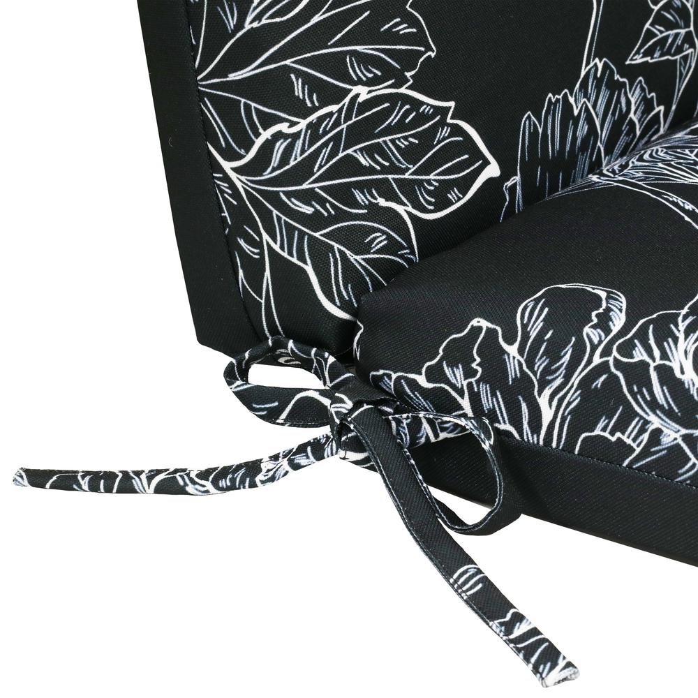 Flora Printed High Back Cushion 20" x 45" in Black. Picture 5