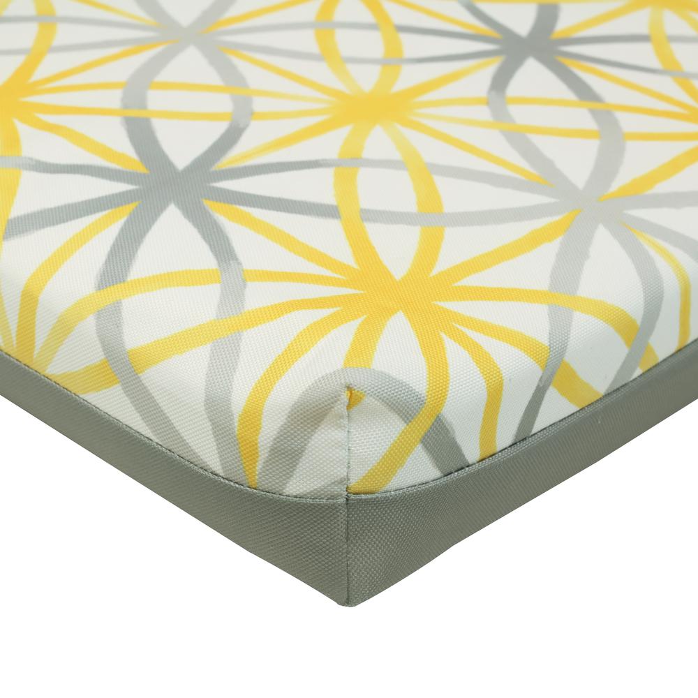 Sunny Citrus Outdoor Geometric Flower Printed High Back Cushion 22 x 44 in Multi. Picture 2