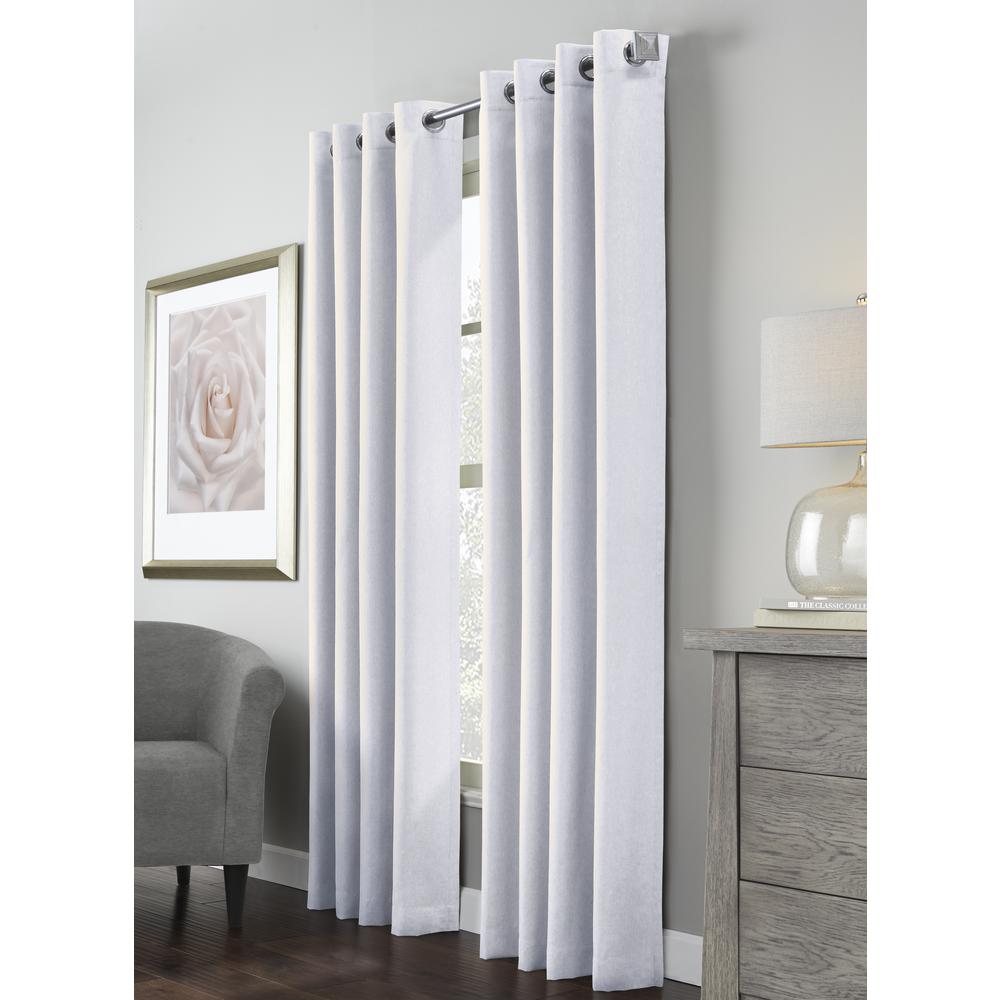 Margaret Grommet Curtain Panel Window Dressing 52 x 108 in White. Picture 1