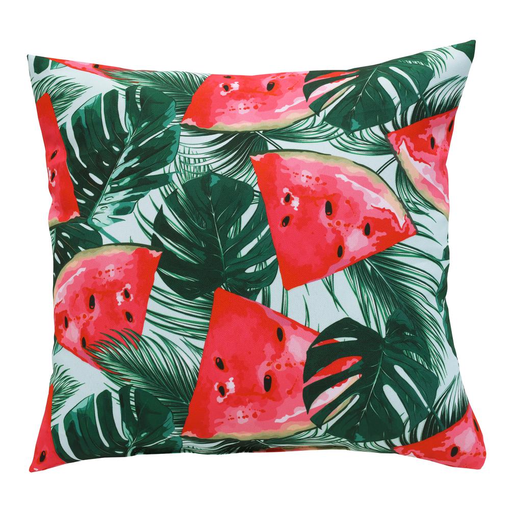 Summer Fun Watermelons Outdoor Decorative Pillow 16 x 16 in Multi. Picture 3