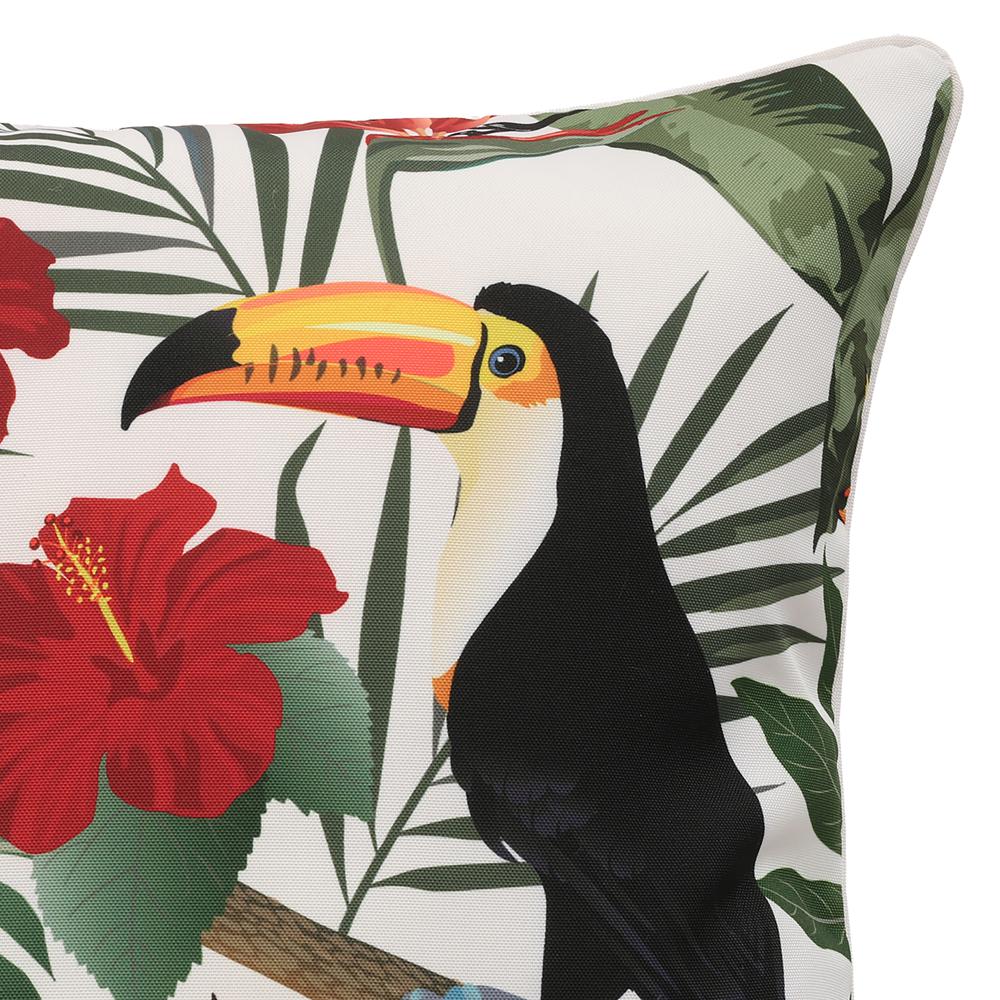 Tropicana Butterfly Outdoor Toucan Pillow 20 x 20 in Multi. Picture 2