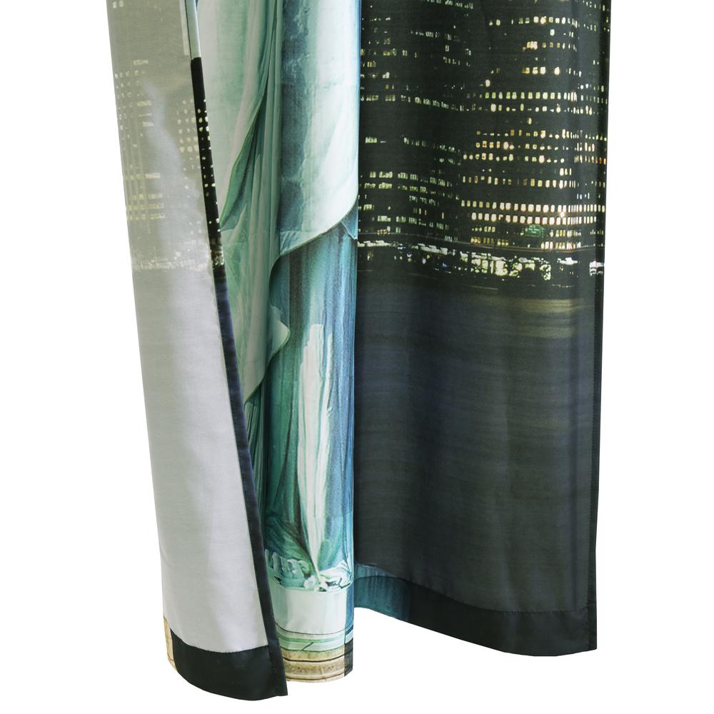 Photo Real Statue Of Liberty Light Filtering Pole Top Curtain Panel Pair. Picture 5