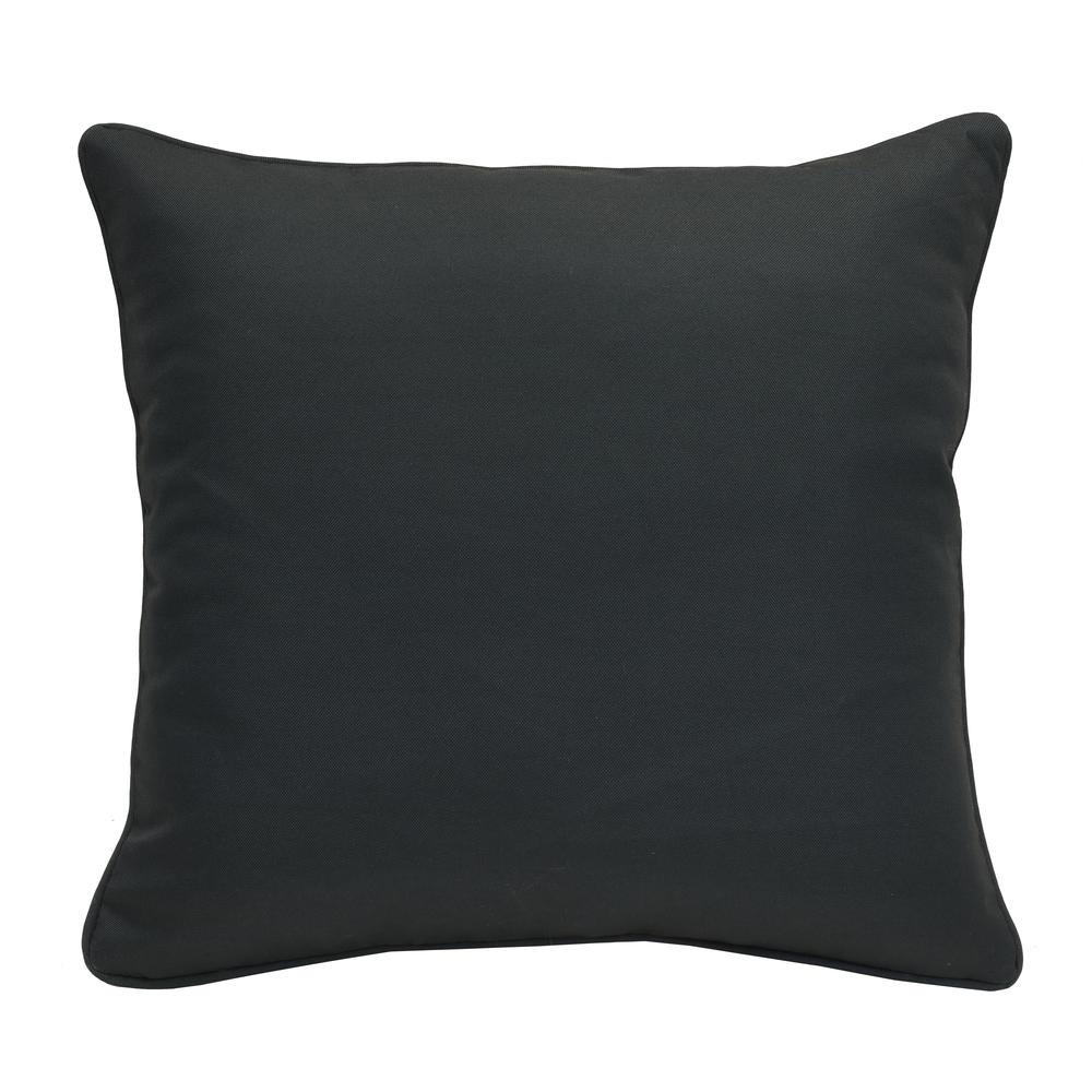 Ebony Large Outdoor Decorative Pillow 24 x 24 in Black. Picture 3