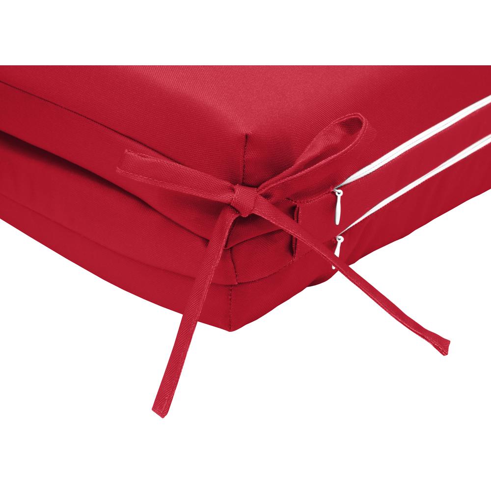 Ruby Red Outdoor High Back Cushion 20 x 45 in Solid Red. Picture 5