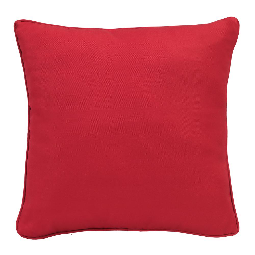 Ruby Red Outdoor Decorative Pillow 18 x 18 in Solid Red. Picture 3