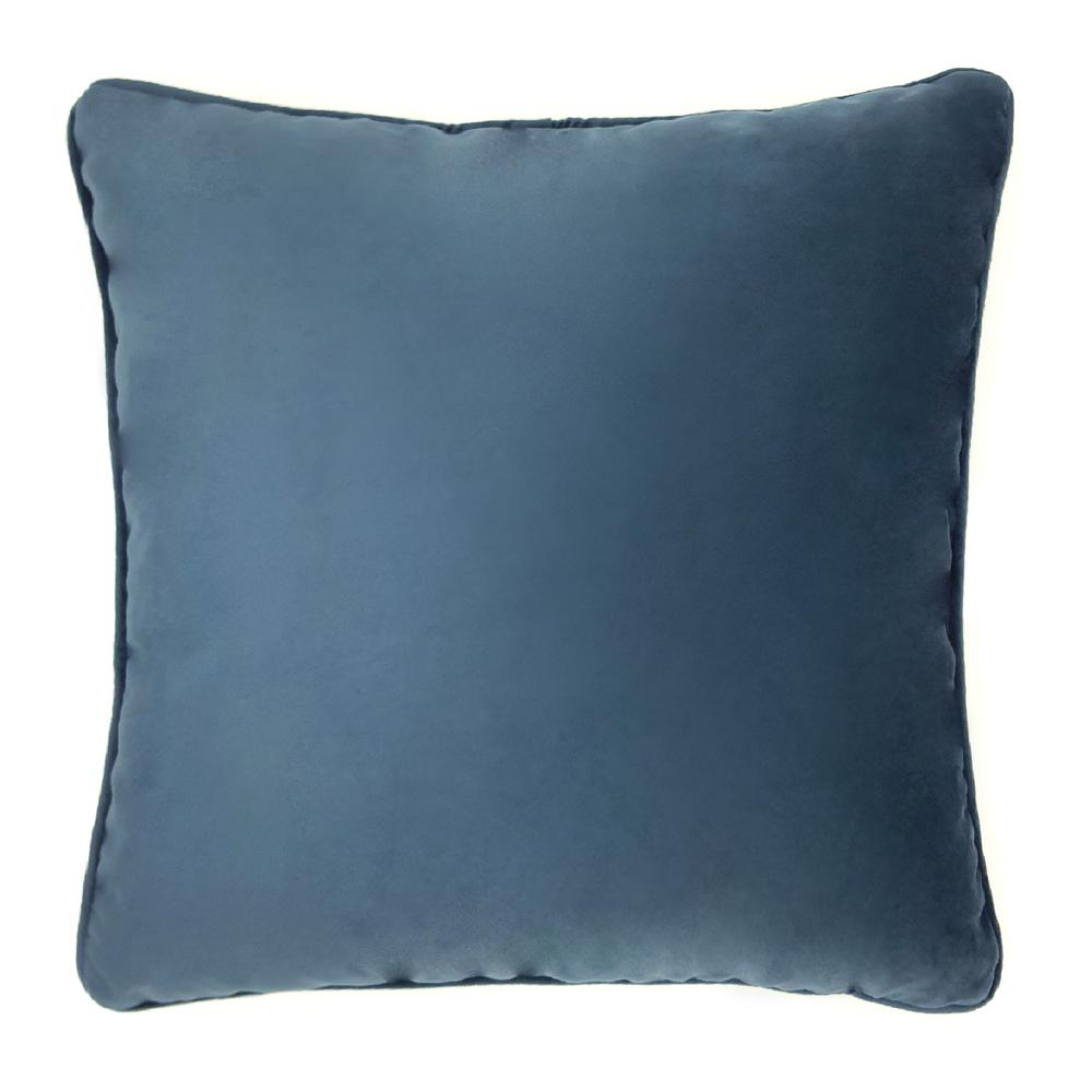 Seren Velvet Decorative Pillow 20 x 20 in Dark Blue. Picture 2