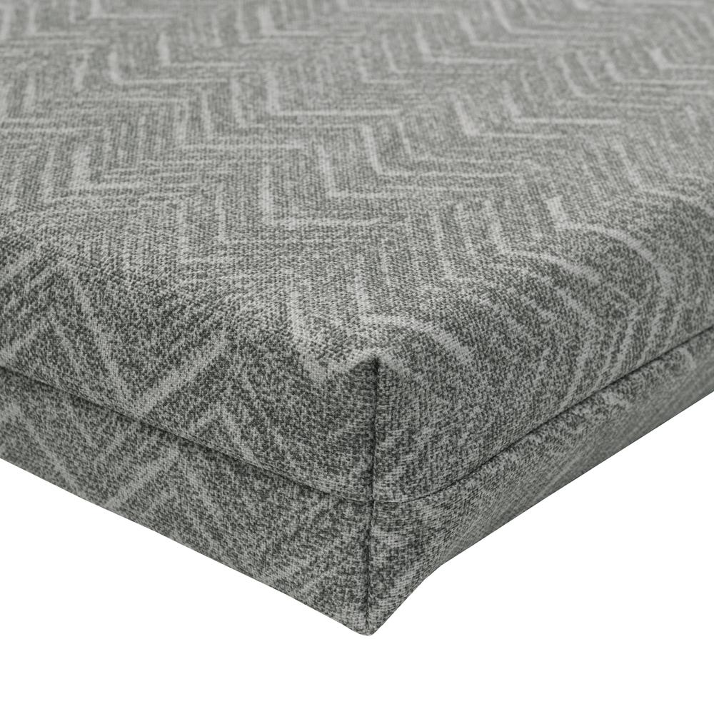 Fifty Shades of Grey Outdoor Chevron Print Bench Seat Cushion 48 x 18 in Grey. Picture 4