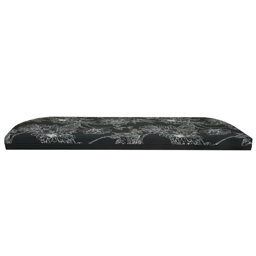 Flora Bench Seat Cushion 48 x 18 in Black. Picture 2