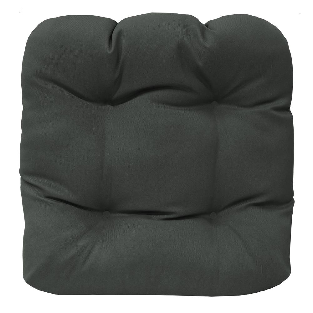 Ebony Outdoor Settee Cushion 19 x 19 in Solid Black. Picture 1