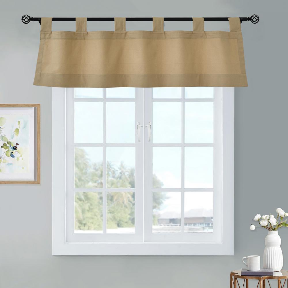 Weathermate Tab Top Valance 40 x 15 in Khaki. Picture 1