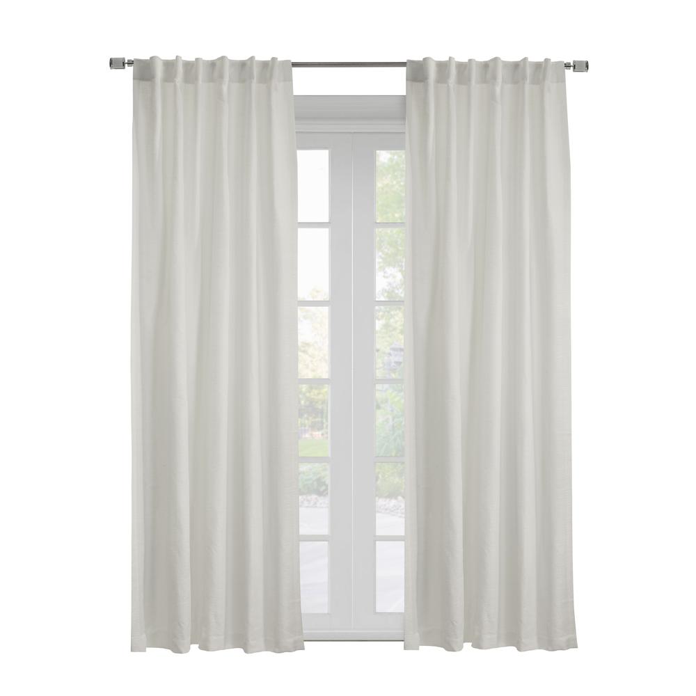Danbury Light Filtering Dual Header Curtain Panel 52 x 84 in Off-white. Picture 1