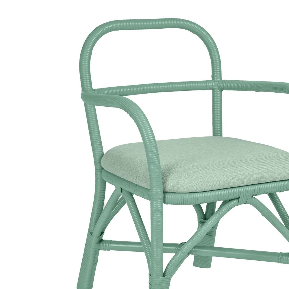 Ginny Green Rattan Dining Chair. Picture 4