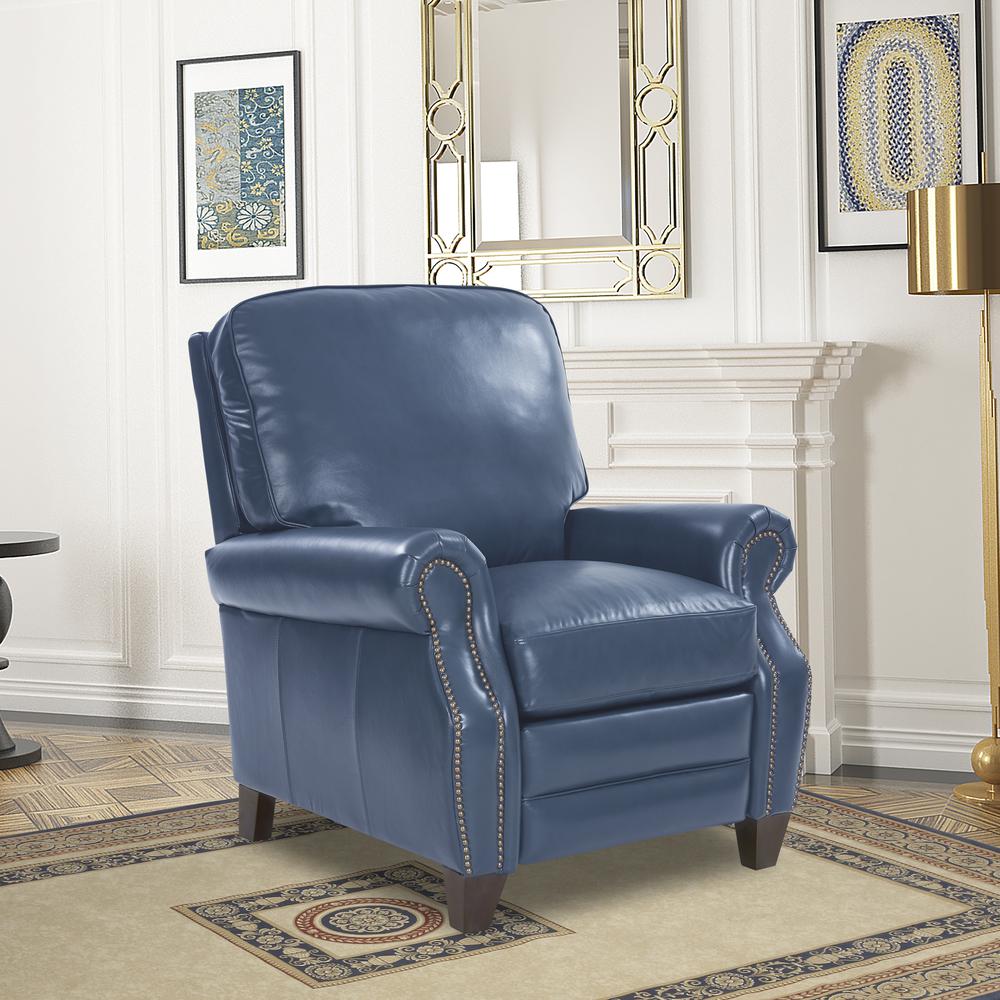 Briarwood Recliner, Marisol Blue / All Leather. Picture 6