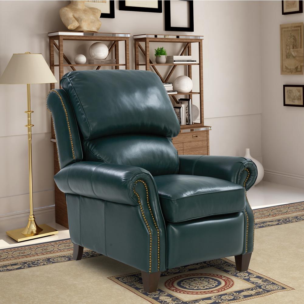 Churchill Recliner, Highland Emerald / All Leather. Picture 5