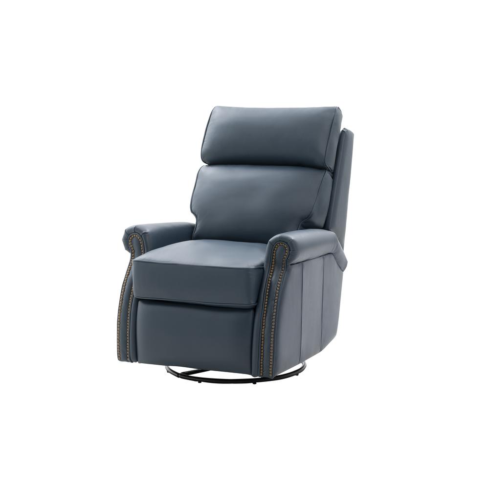 8-4001 Crews Swivel Glider Recliner, Yale Blue. Picture 1