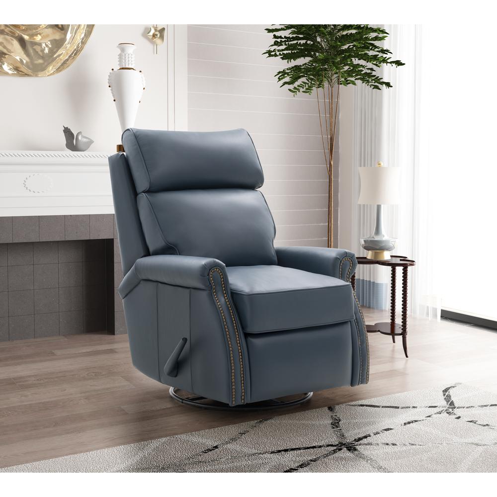 8-4001 Crews Swivel Glider Recliner, Yale Blue. Picture 10
