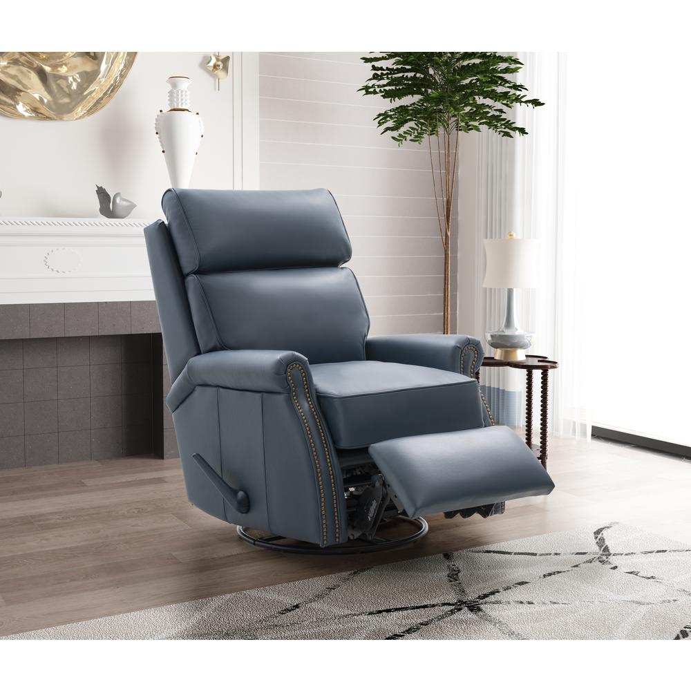 8-4001 Crews Swivel Glider Recliner, Yale Blue. Picture 9