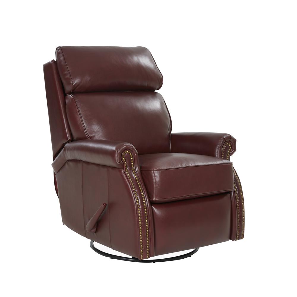 Crews Swivel Glider Recliner, Marisol Cabernet / All Leather. Picture 1