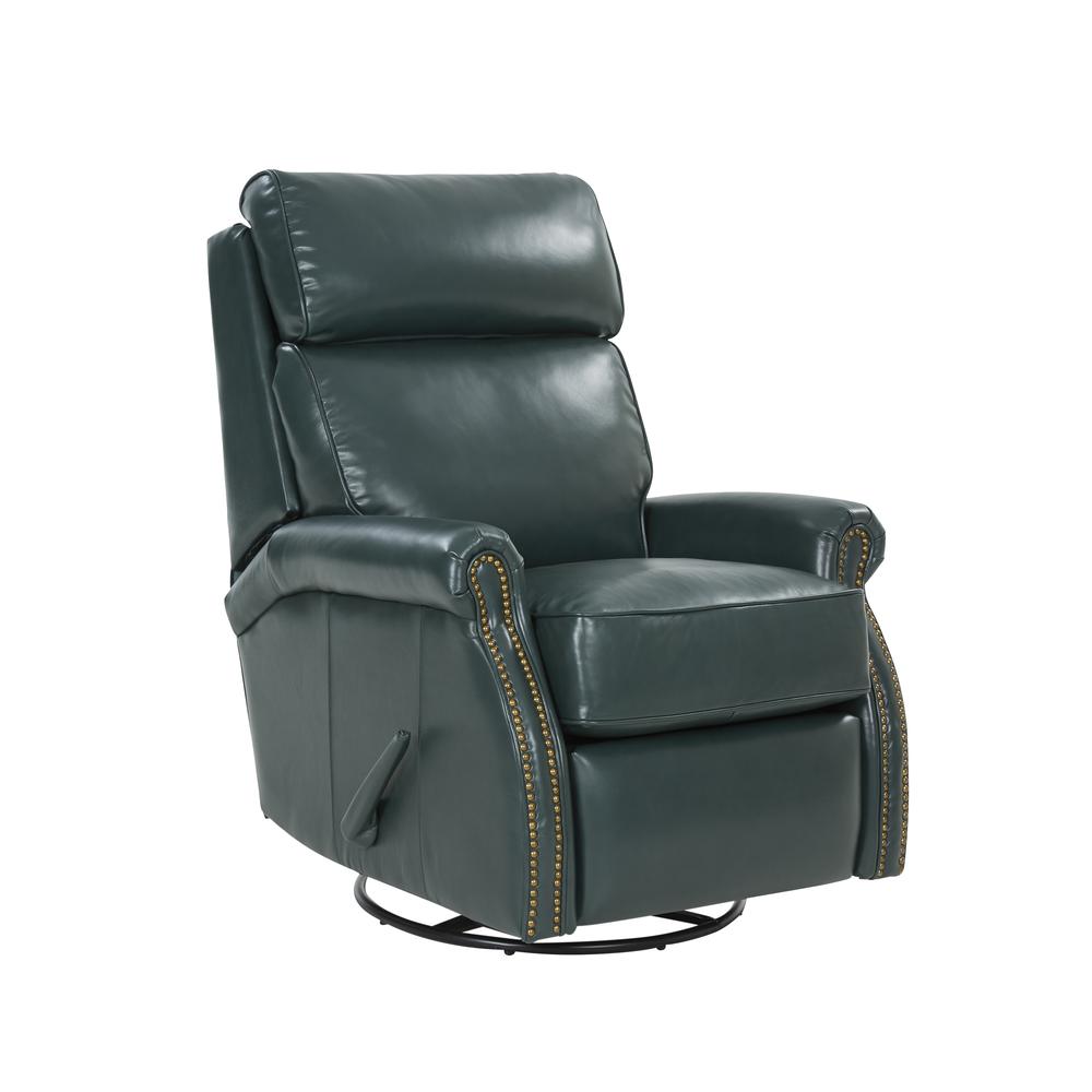 Crews Swivel Glider Recliner, Highland Emerald / All Leather. Picture 1