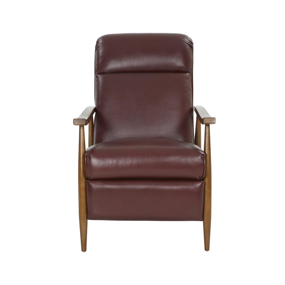 Hampton Push Thru The Arms Recliner, Marisol Cabernet / All Leather. Picture 1