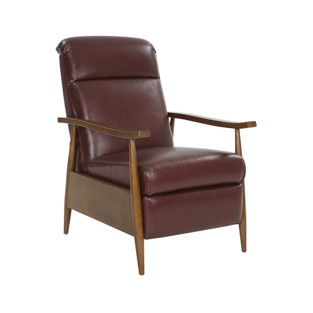 Hampton Push Thru The Arms Recliner, Marisol Cabernet / All Leather. Picture 2
