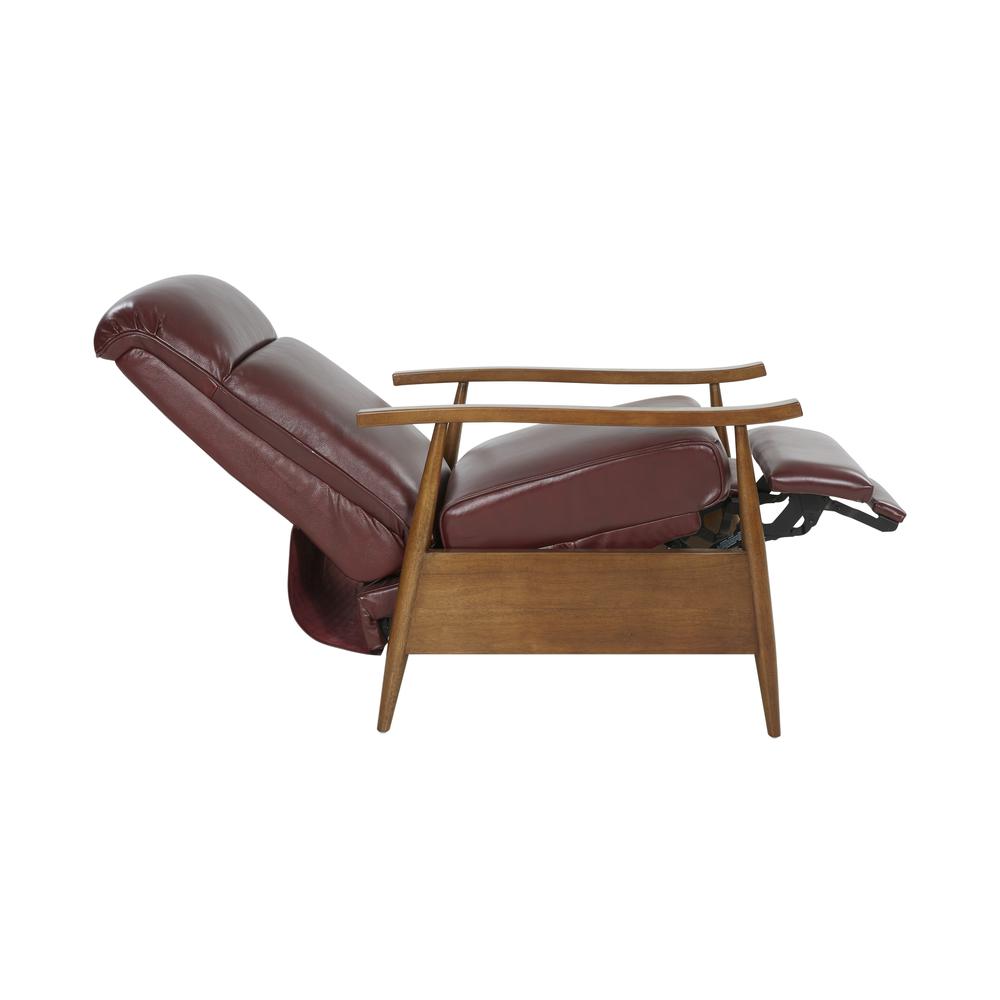 Hampton Push Thru The Arms Recliner, Marisol Cabernet / All Leather. Picture 4