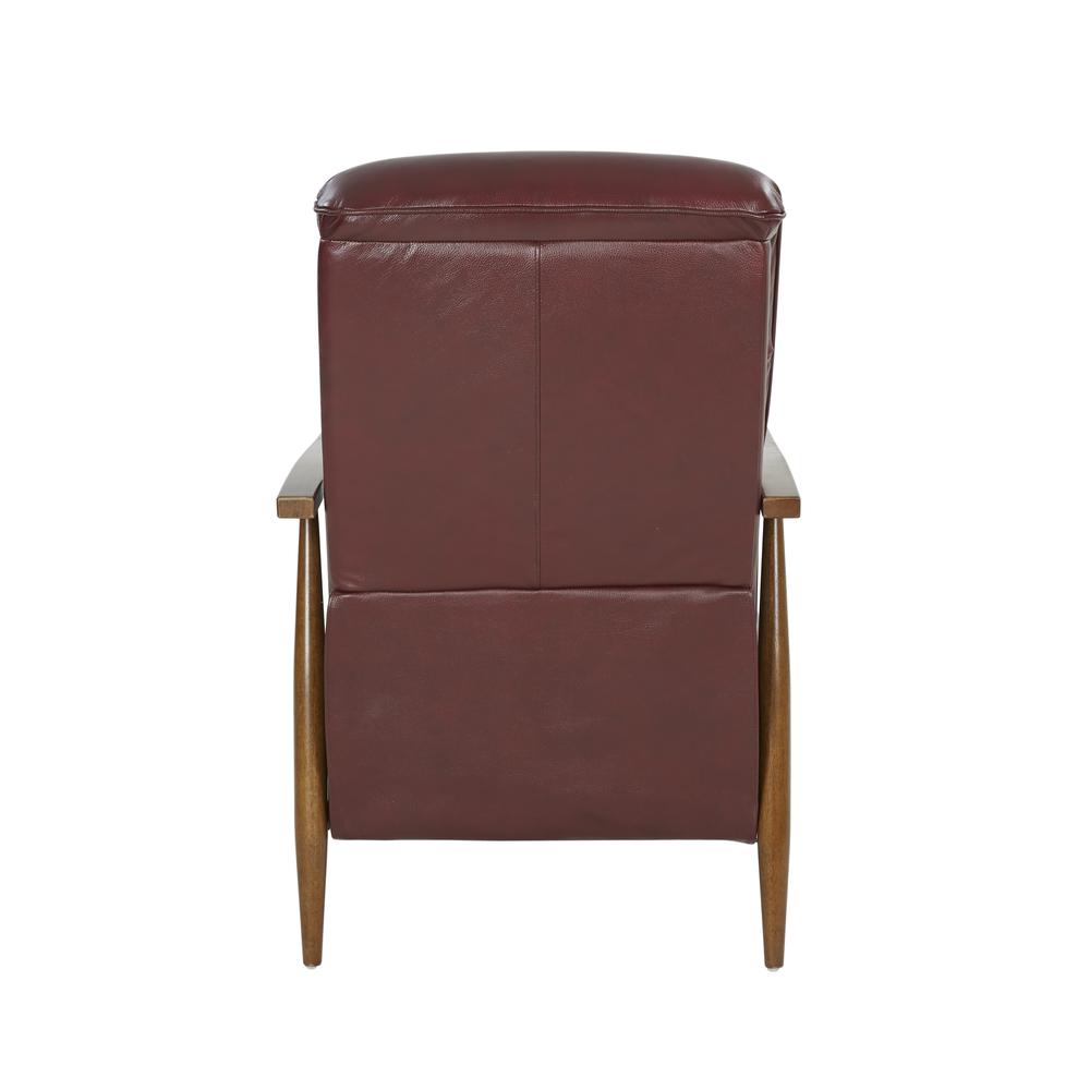 Hampton Push Thru The Arms Recliner, Marisol Cabernet / All Leather. Picture 3