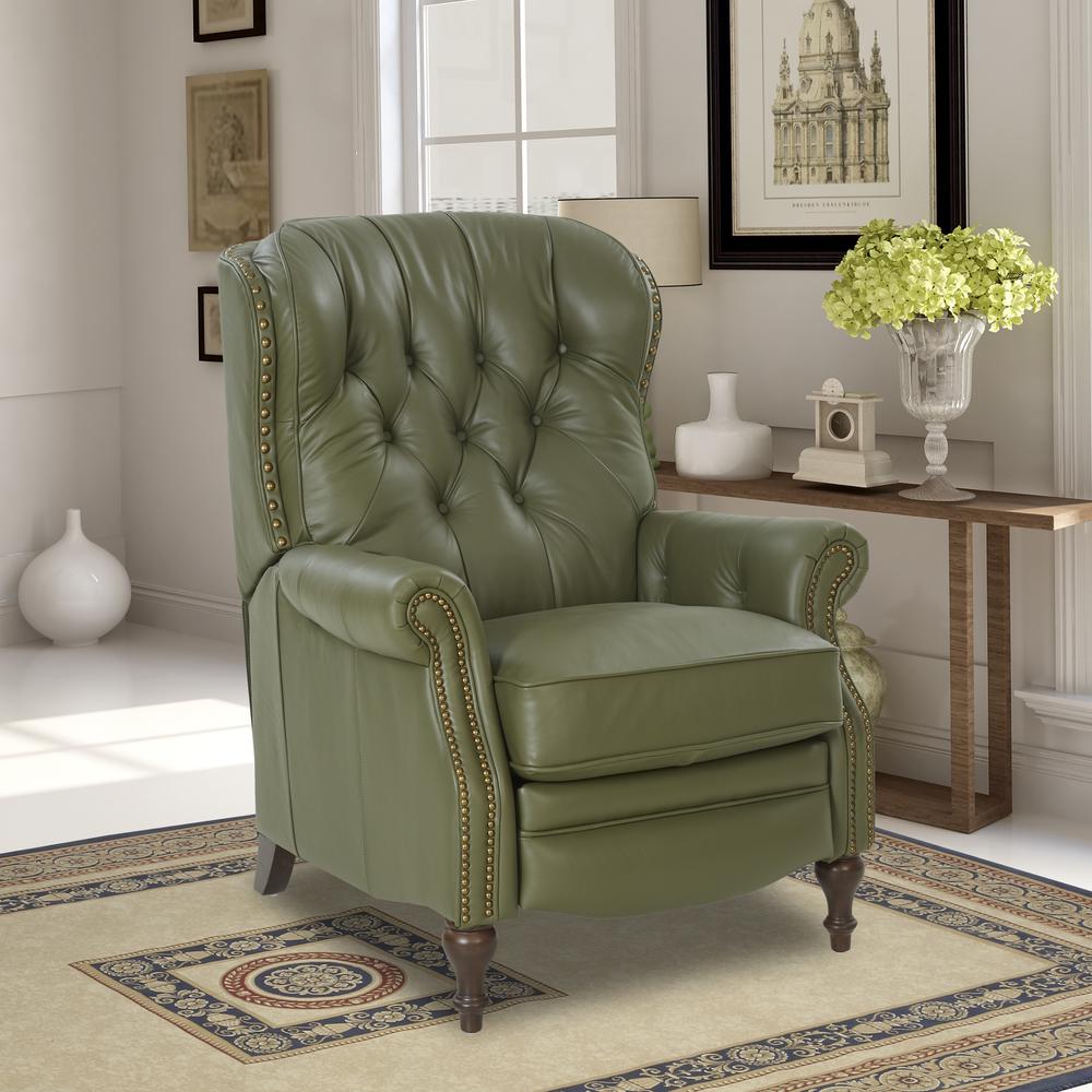 Kendall Recliner, Giorgio Chive / All Leather. Picture 4