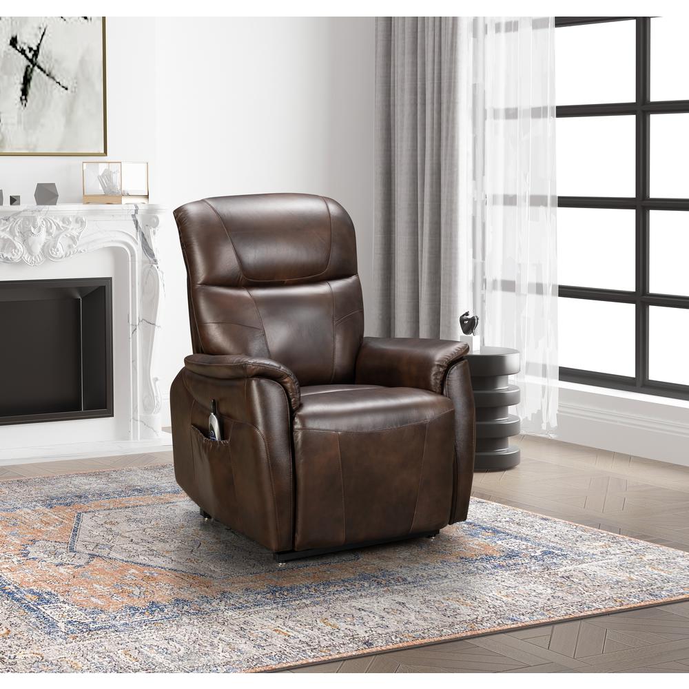 23PHL-3085 Leighton Power Lift Recliner, Brown. Picture 14