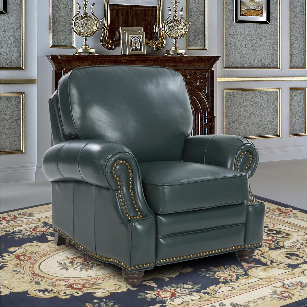 Longhorn Recliner, Highland Emerald / All Leather. Picture 5