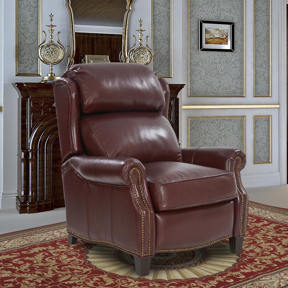 Meade Recliner, Marisol Cabernet / All Leather. Picture 4