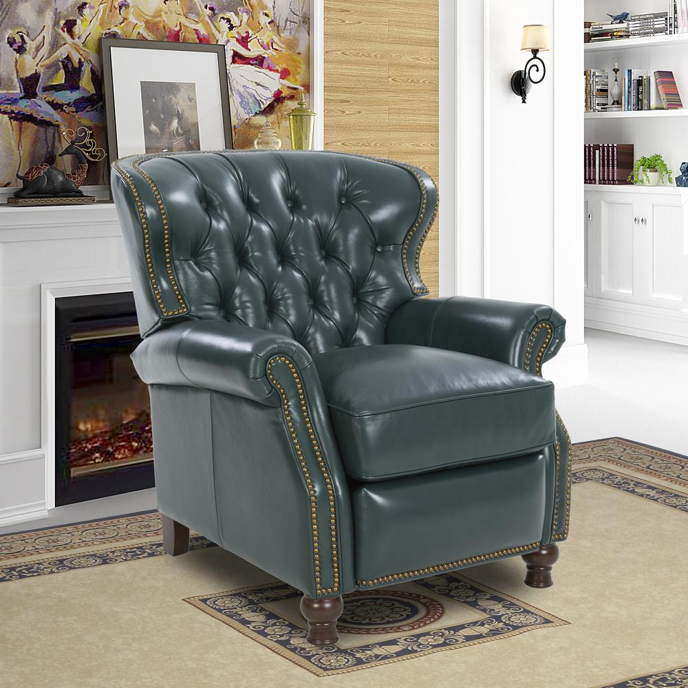 Presidential Recliner, Highland Emerald / All Leather. Picture 5