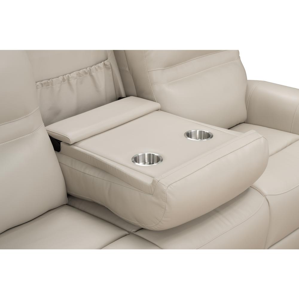Reclining Sofa w/Power Head Rests & Drop Down Table w/2 Cup Holders. Picture 6