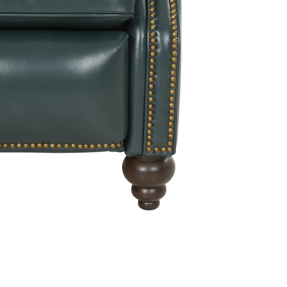 Writer's Chair Push Thru The Arm Recliner, Highland Emerald / All Leather. Picture 6